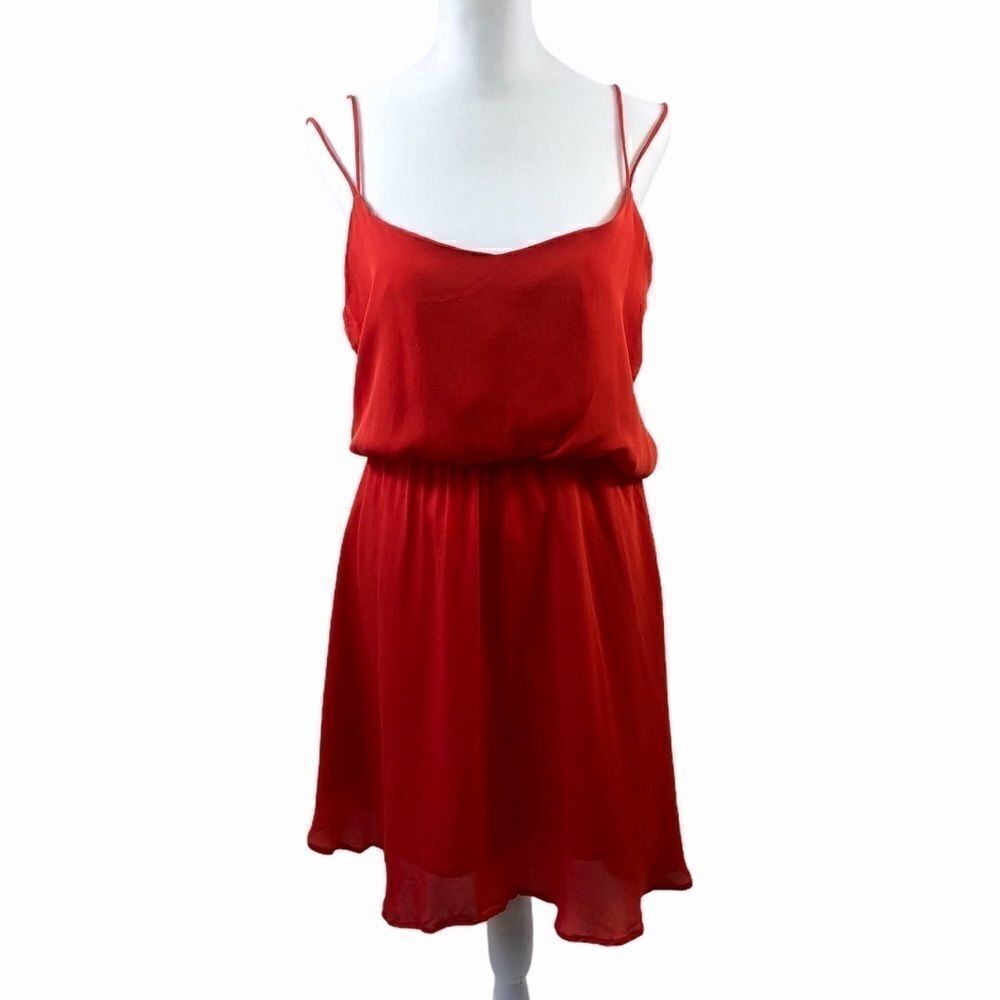 Myne Ashley Ann Orange Silk Dress Size 6